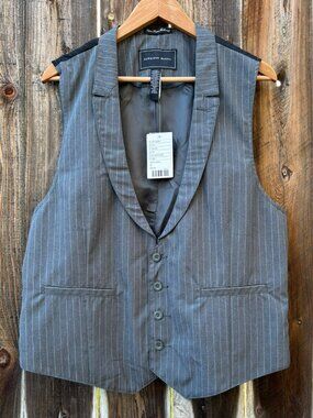 NWT Hawkings McGill Urban Outfitters Men’s Grey Pinstriped Vest XL